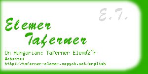 elemer taferner business card